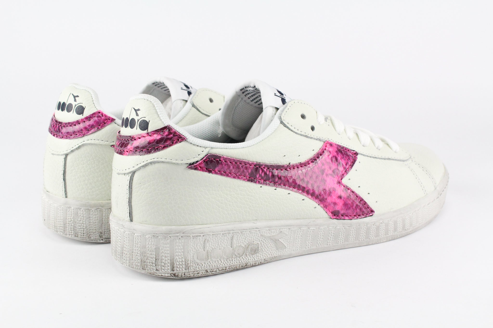 Diadora Game L Low Waxed Python Pink Fluo