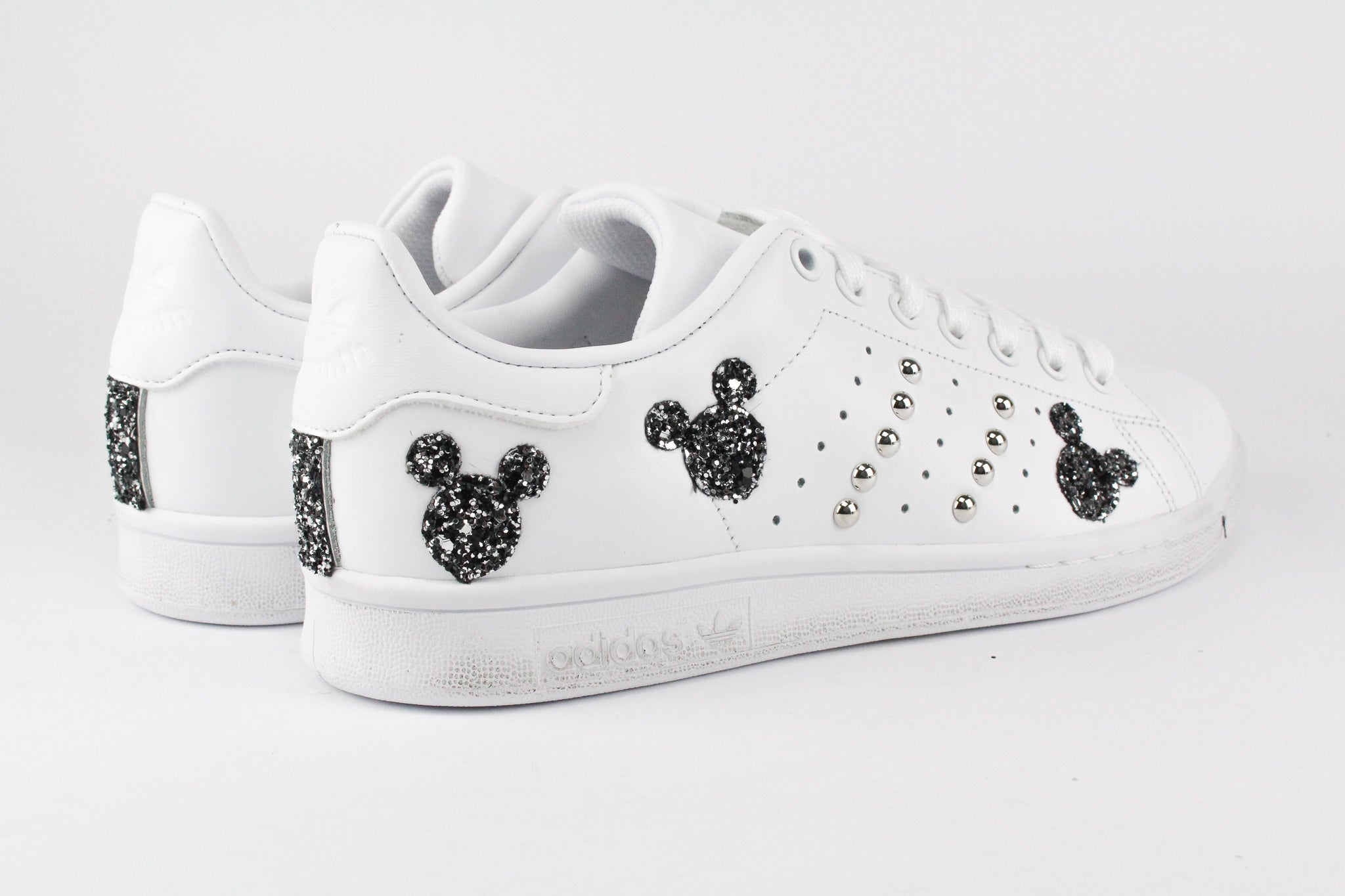 Adidas Stan Smith Mice Black Silver Glitter &amp; Studs