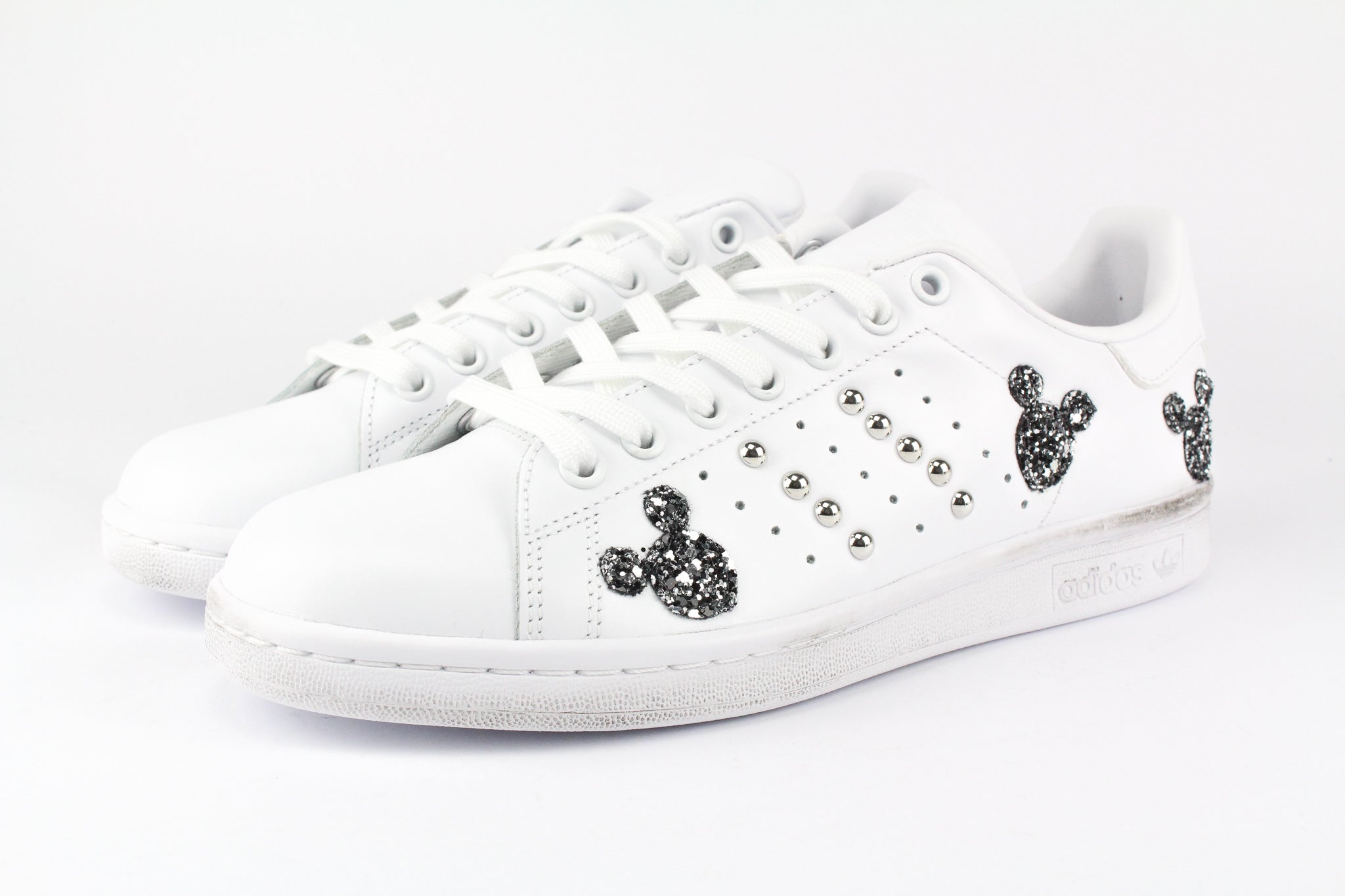 Adidas Stan Smith Mice Black Silver Glitter &amp; Studs