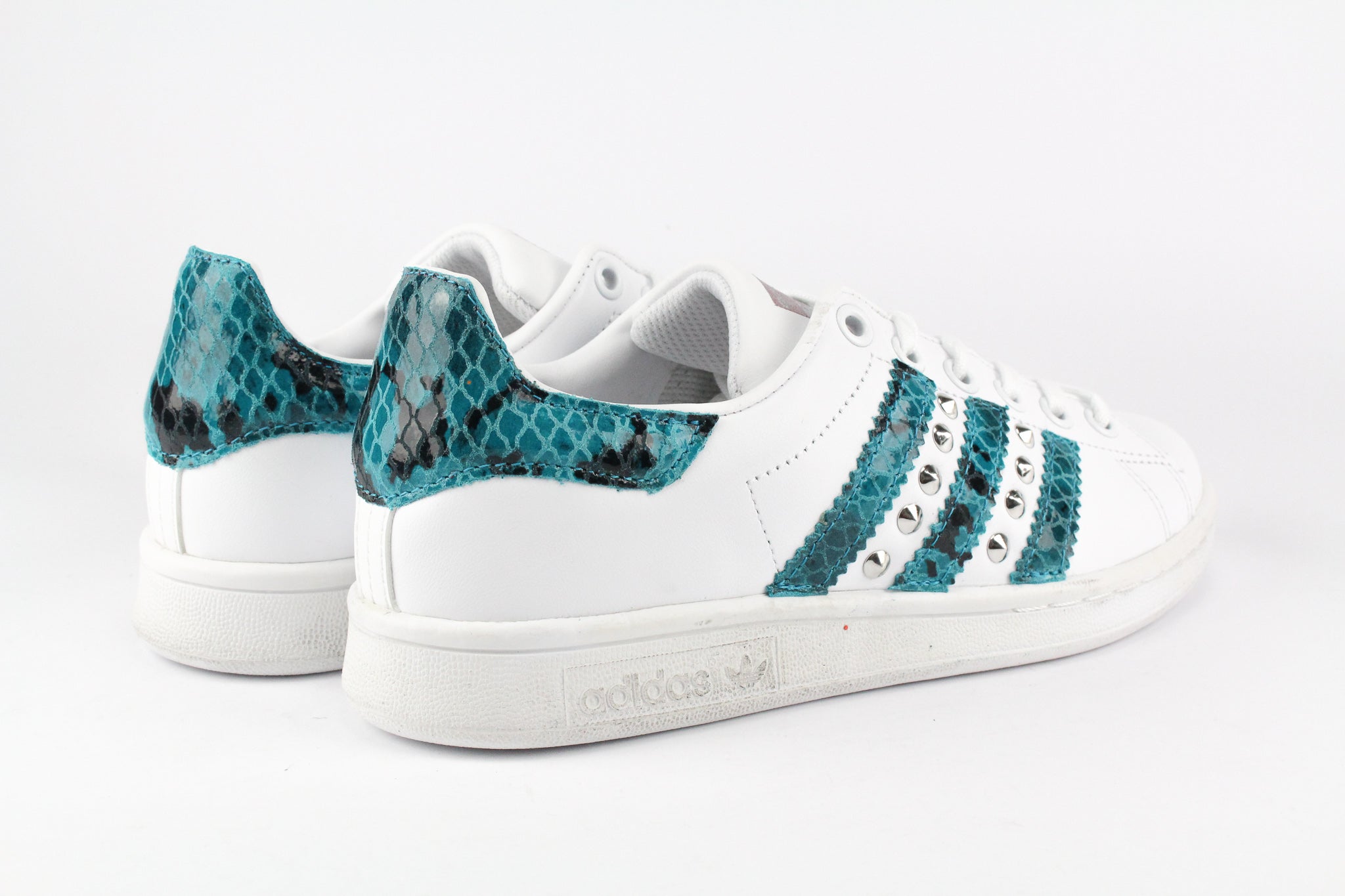 Adidas Stan Smith Personalizzate Pitone Azzurro & Borchie