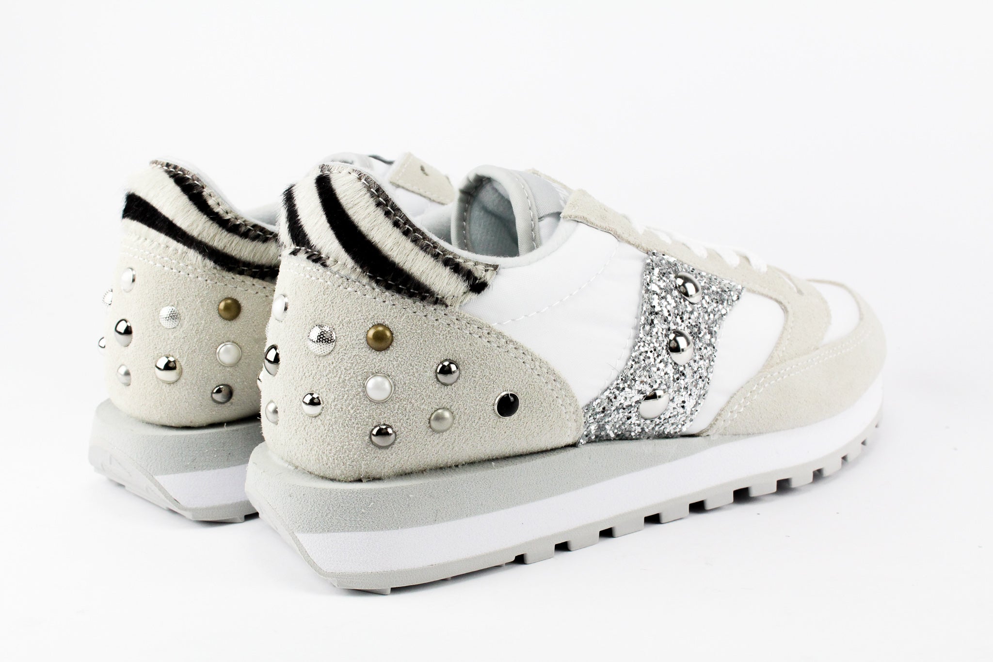 Saucony Jazz White Cavallino Zebrato Glitter & Borchie