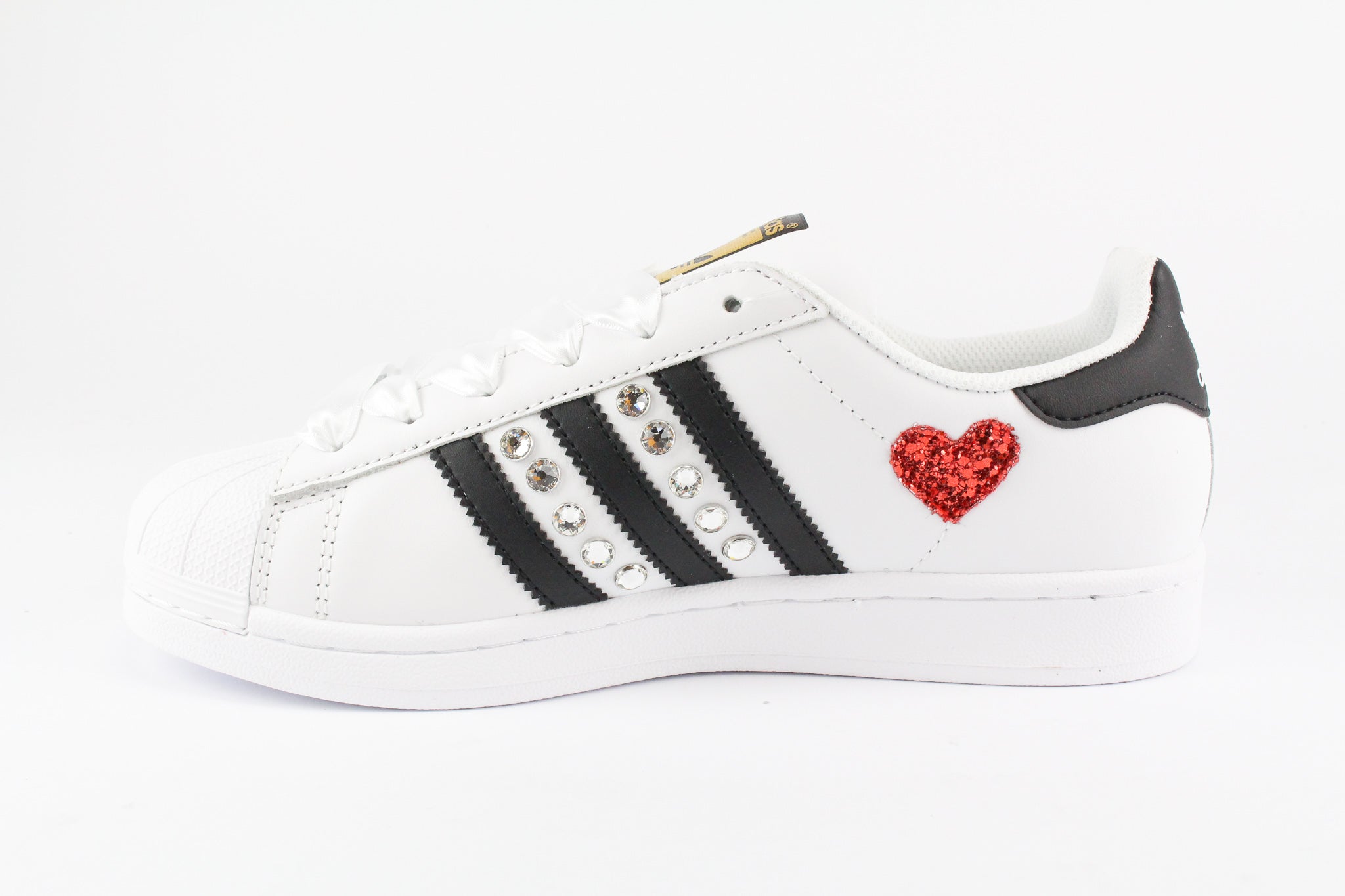 Adidas Superstar Hearts Rhinestones Satin Laces