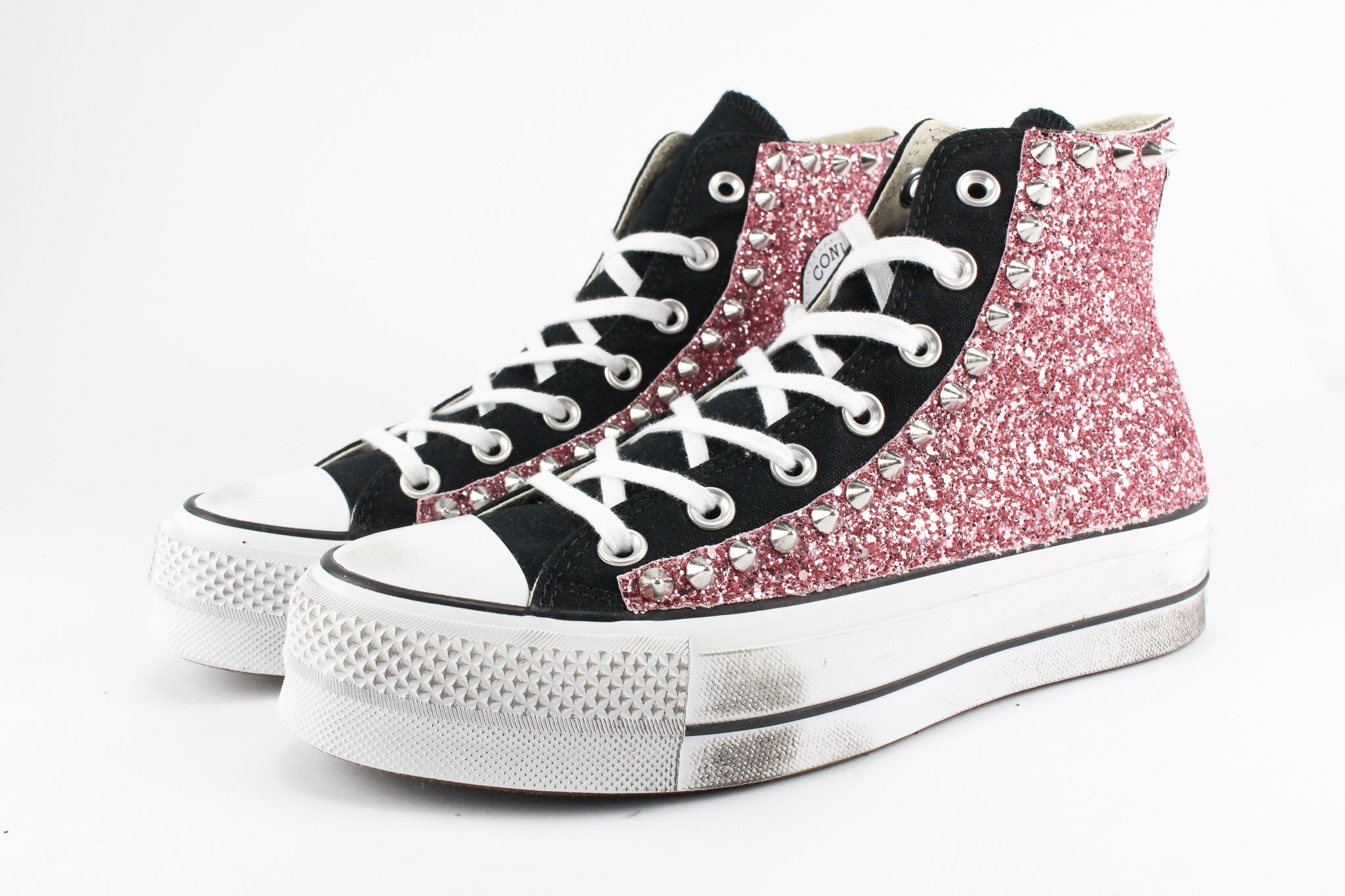 Women s disinfectant Black Pink Bling Converse