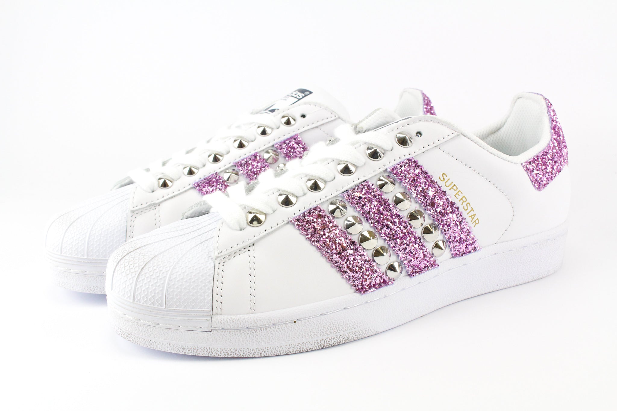 Adidas Superstar Glitter Glicine Borchie