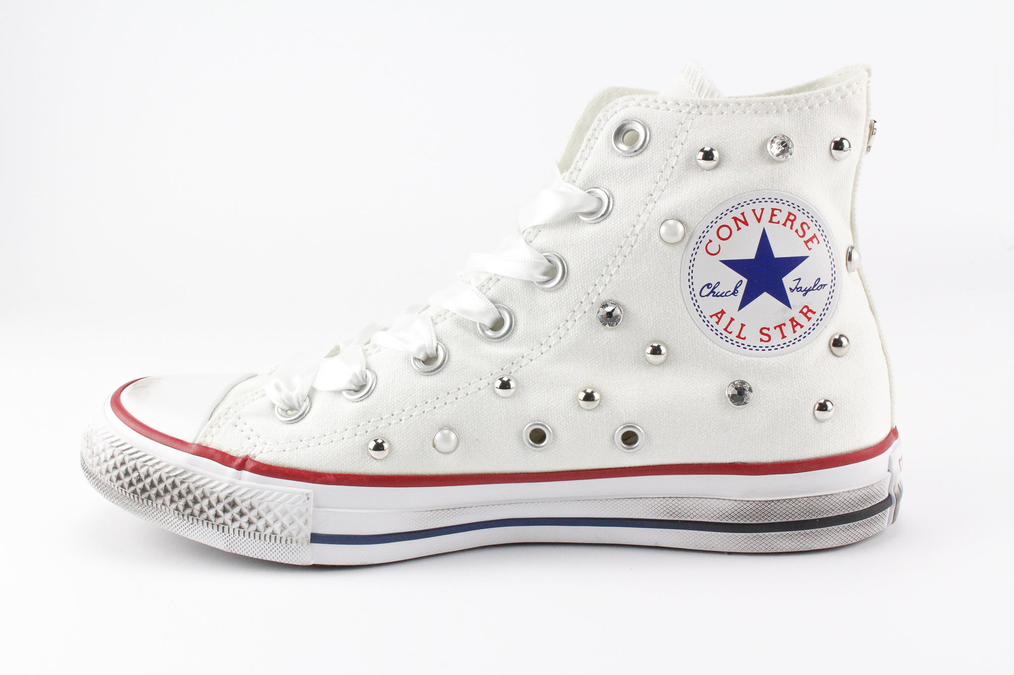 Converse All Star White Strass Satin Laces