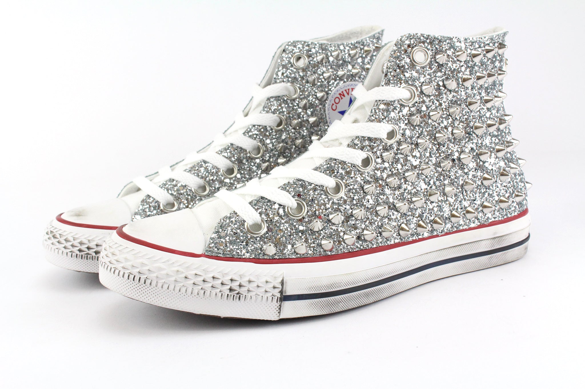 Converse All Star White Total Glitter Borchie