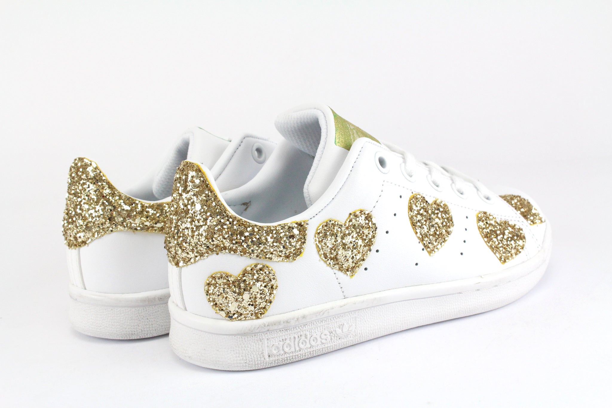 Adidas Stan Smith J Hearts Gold Glitter