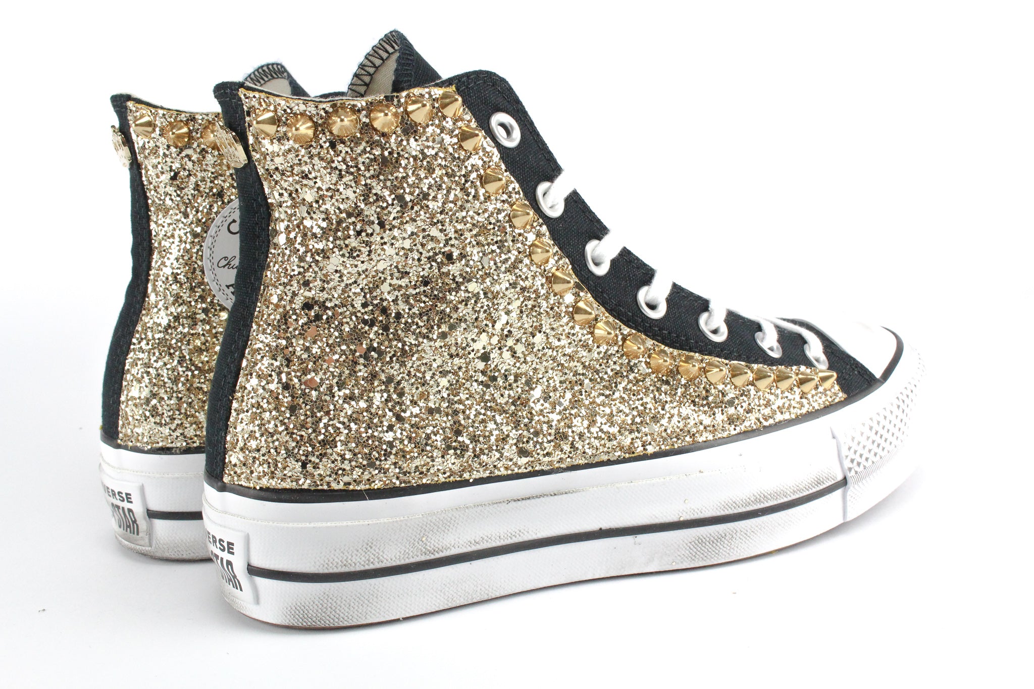 Black and gold glitter converse on sale