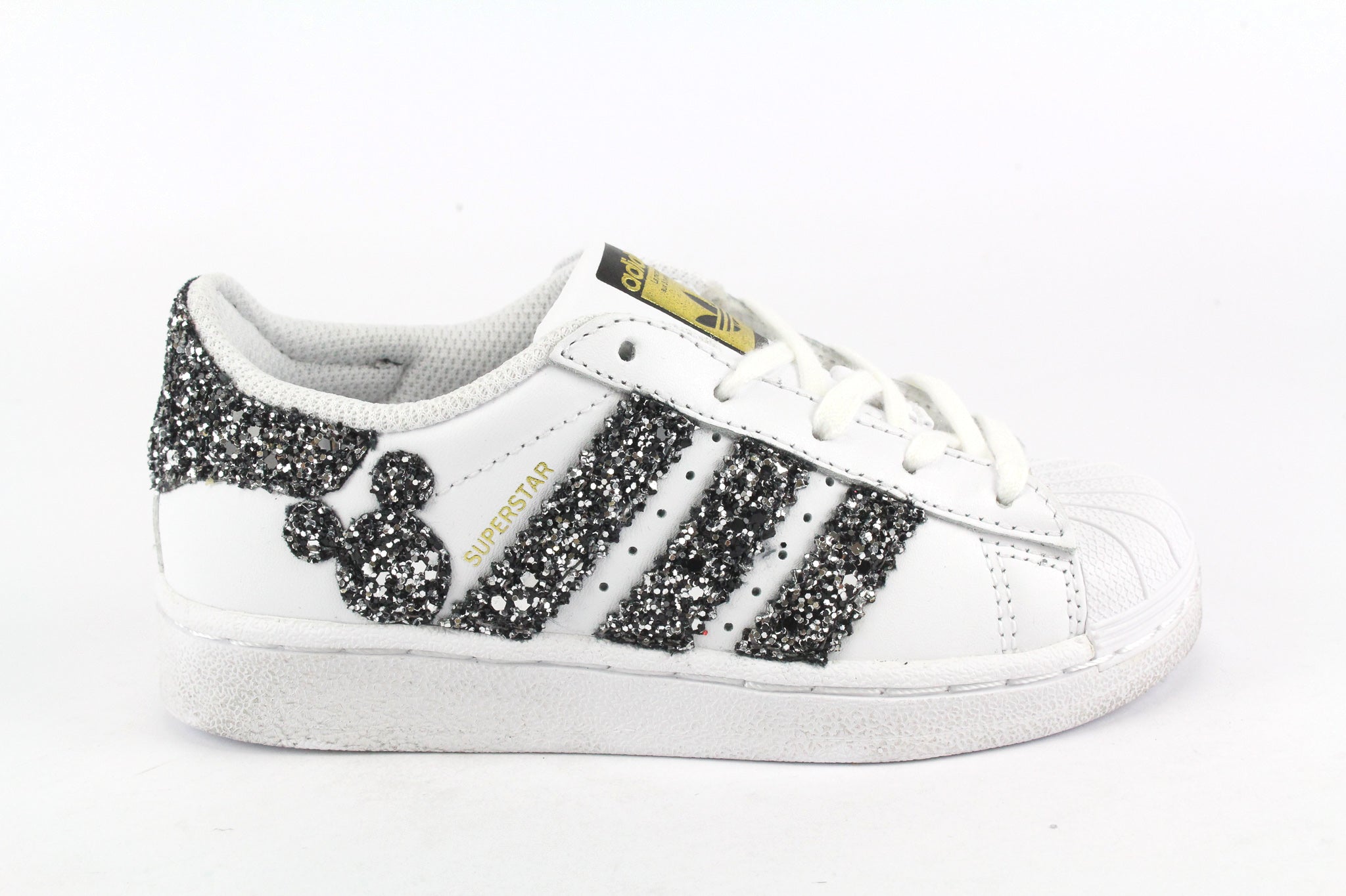 Adidas Superstar J Black Silver Glitter Topolini