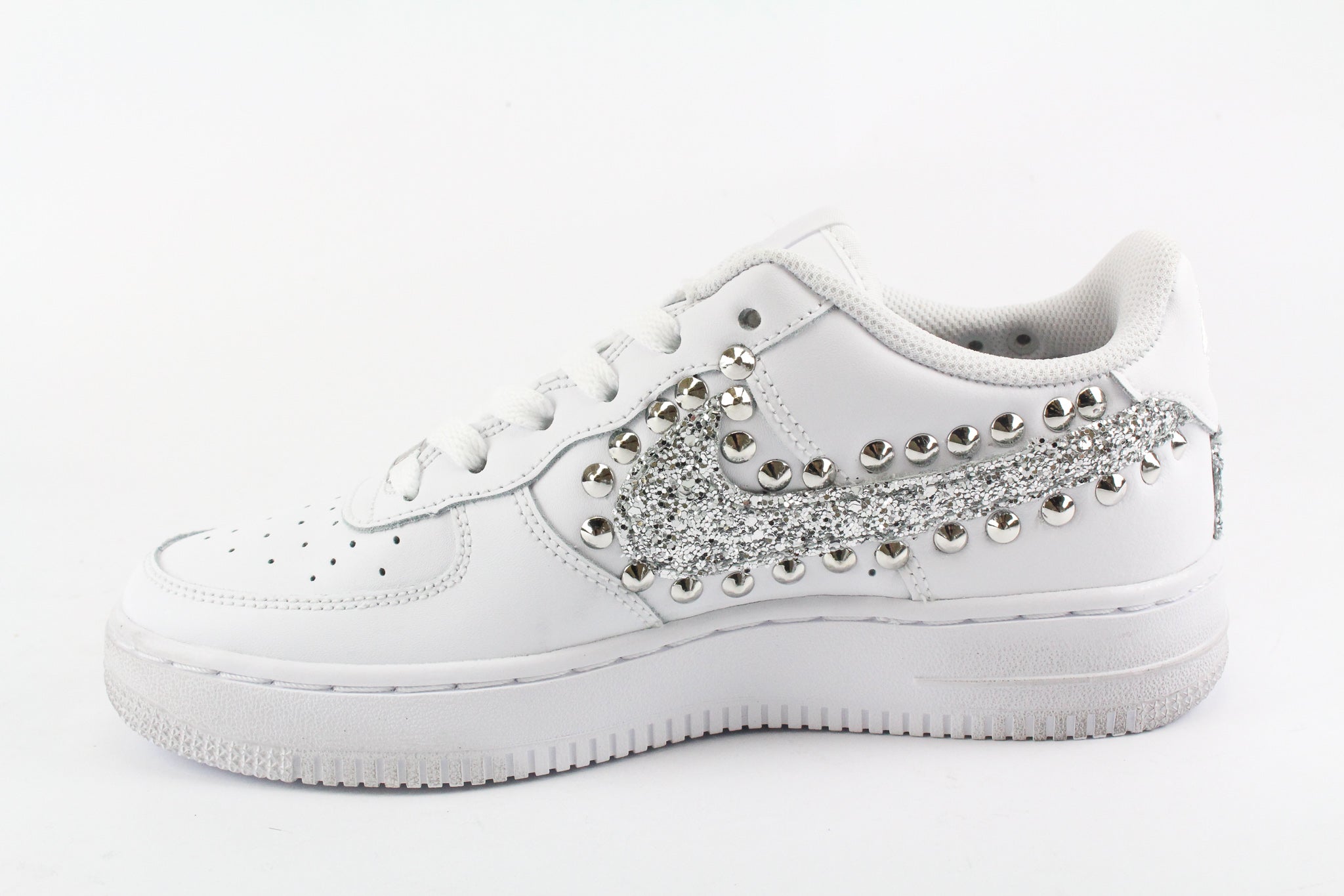 Nike Air Force 1 '07 Silver Glitter &amp; Studs