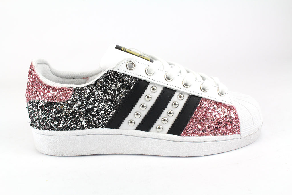 Pink glitter adidas clearance superstars