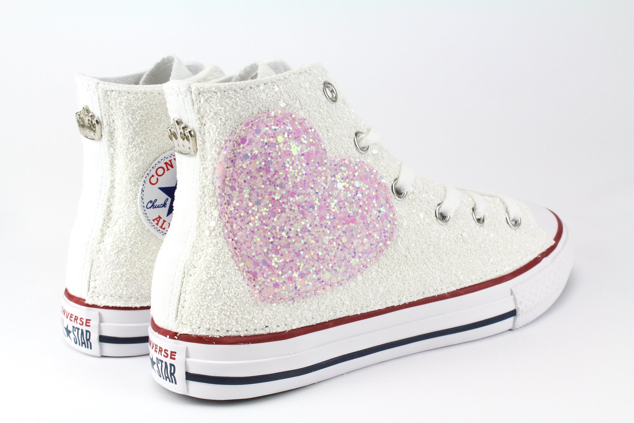 Converse All Star Personalizzate Gold Glitter Borchie