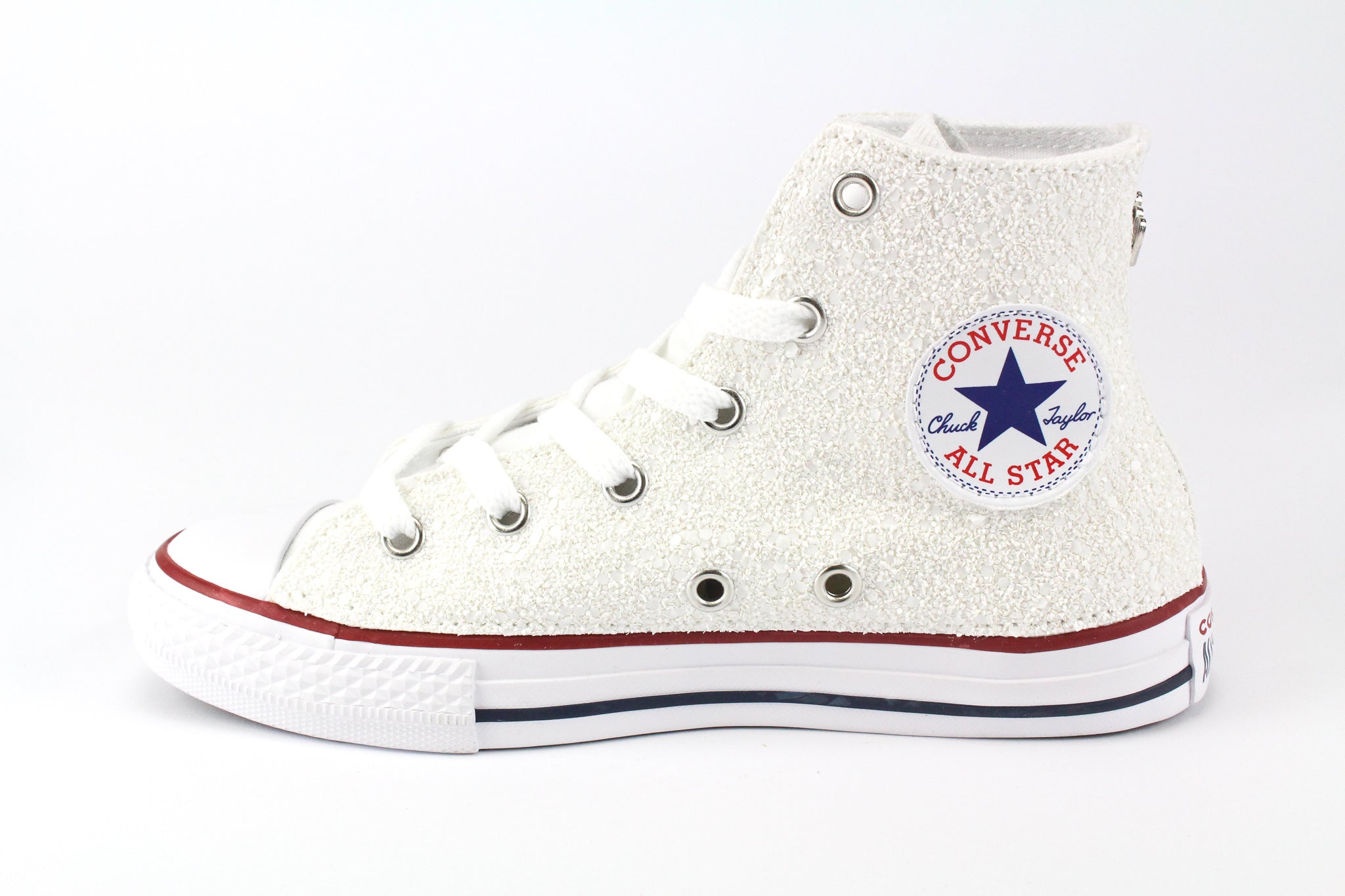 Converse All Star Personalizzate Gold Glitter Borchie