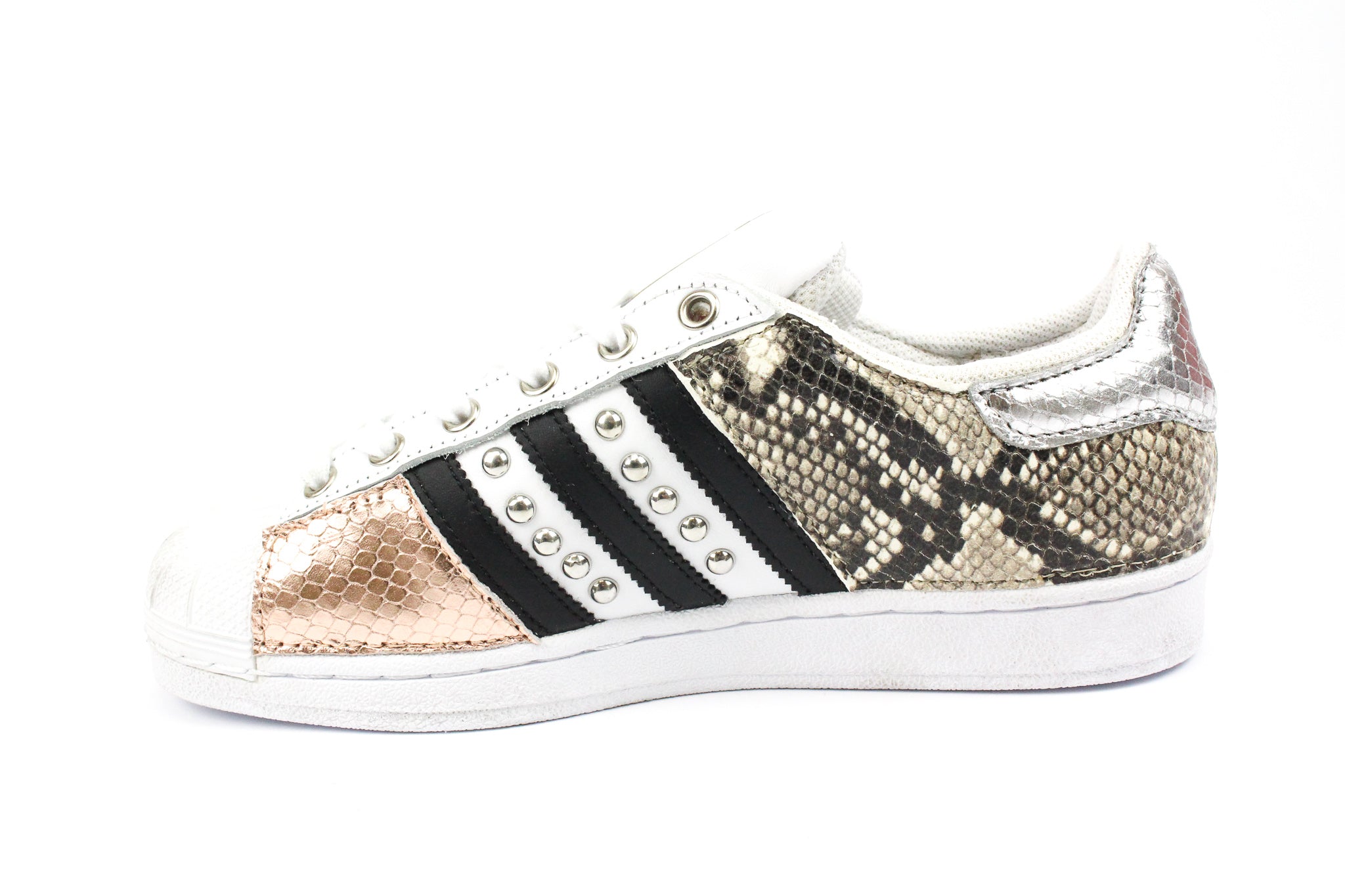 Adidas Superstar Pitone Borchie Pelle Laminata Rosa