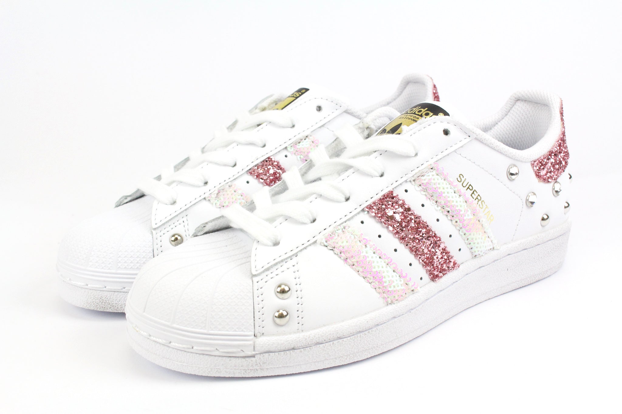 Adidas Superstar Glitter Pink Sequins & Rhinestones